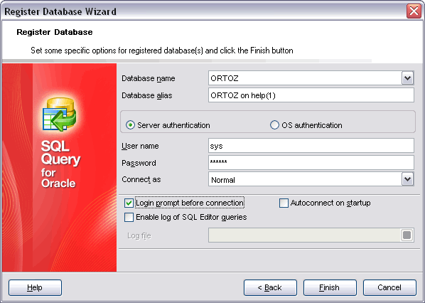 Visual Oracle Query Builder and SQL Editor Main Window