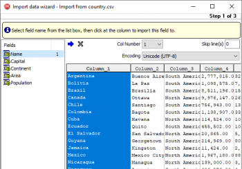 Defining columns to import from CSV