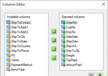 Selecting Exported Columns