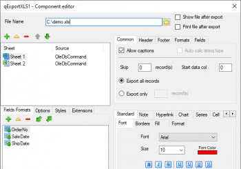 Setting fields format