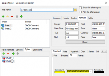 Setting strip styles