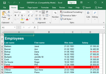 Formatting cells programmatically