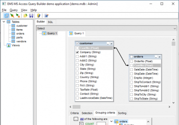 Setting grouping criteria